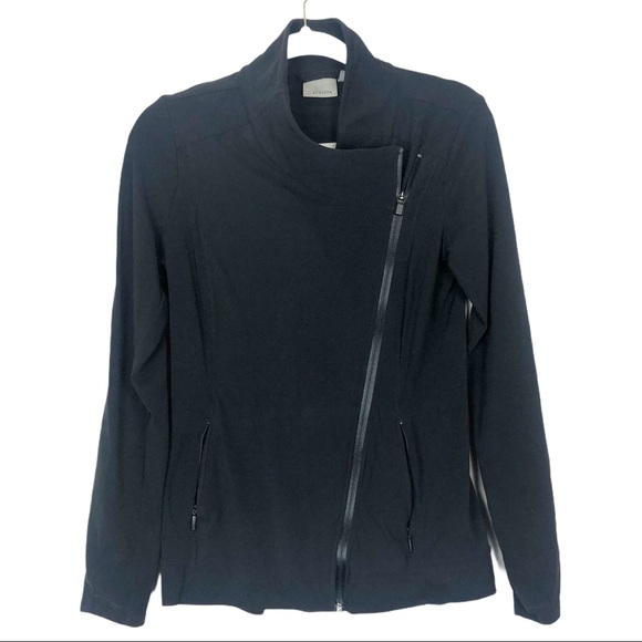 Athleta Asymmetrical Zip Up Jacket XS Black - Picture 1 of 10